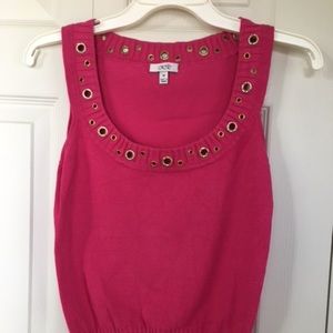 Cache Pink Tank Crystal Grommet Accents - Med